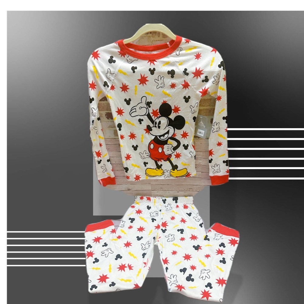 Disney Mickey Mouse Kids Pajama Set - Red, White, and Black size 10